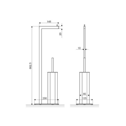 Ершик напольный с бумагодержателем EXCELLENT Riko (хром)