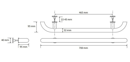 Дверная ручка Bemeta Help 301553010 Черная матовая, 700 мм Дверная ручка Bemeta Help 301553010 Черная матовая, 700 мм