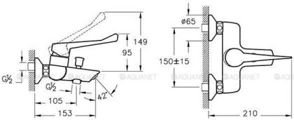 AquaMed Solid S смеситель для ванны и душа