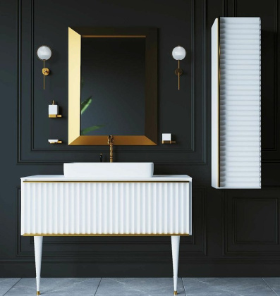 Пенал Canale белый+золото без ножек_Комплект 846-WG Boheme Пенал Canale белый+золото без ножек_Комплект 846-WG Boheme