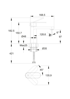 Смеситель ELIO для раковины