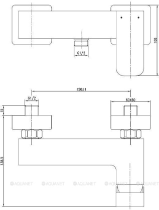 Смеситель для душа Aquanet Cubic SD90447 Смеситель для душа Aquanet Cubic SD90447