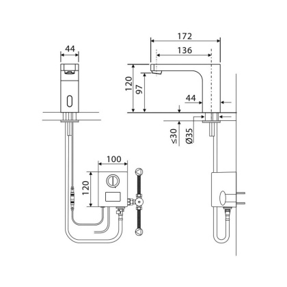 Смеситель Timo Torne 4313/00F для раковины сенсорный, хром