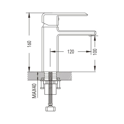 Смеситель для раковины латунь, черный S8801H