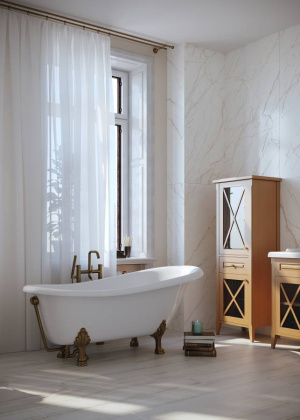 Ванна из литьевого мрамора 170х80 см Creto Corsica 24-1114 с бронзовыми ножками