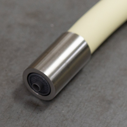 Смеситель для кухни с гибким изливом, с подключением к фильтру питьевой воды, латунь/никель/бежевый