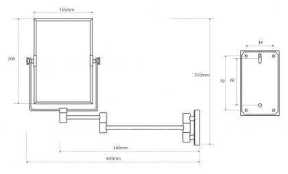 Косметическое зеркало без подсветки