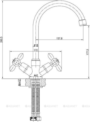 Смеситель для кухни Aquanet Opera SD98905 Смеситель для кухни Aquanet Opera SD98905