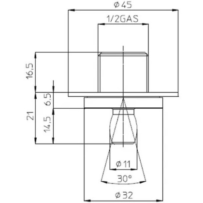 Форсунка боковая для душа Bossini Mini Neb I00151.030 Хром, шт