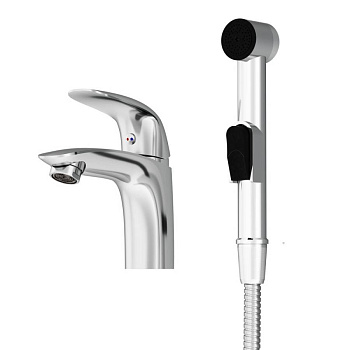 310300001 Eclipse, Смеситель для умывальника с гиг. душем, Хром