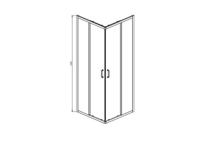AQ ARI KV08020BL Душевой уголок квадратный, двери раздвижные 800x800x2000 профиль черный, стекло прозрачное AQ ARI KV08020BL Душевой уголок квадратный, двери раздвижные 800x800x2000 профиль черный, стекло прозрачное