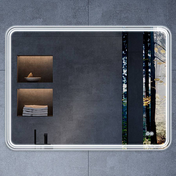 Зеркало LED VLM-3MA100-2 1000х800 c сенсорным выключателем и диммером, антизапотевание Зеркало LED VLM-3MA100-2 1000х800 c сенсорным выключателем и диммером, антизапотевание