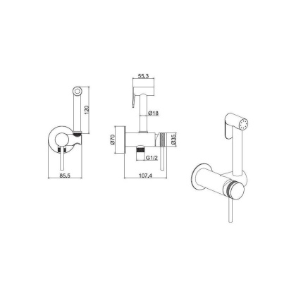 Смеситель с гигиеническим душем Allen Brau Priority 5.31A29-00 (с внутренней частью) хром