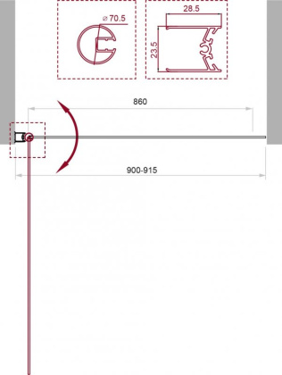 Душевая шторка на ванну BelBagno UNO-V-1-70/150-P-Cr-L Душевая шторка на ванну BelBagno UNO-V-1-70/150-P-Cr-L