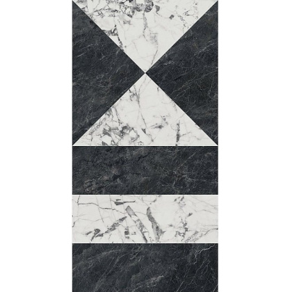 Бьянко Неро белый чёрный лаппатированный обрезной 60x119,5x0,9