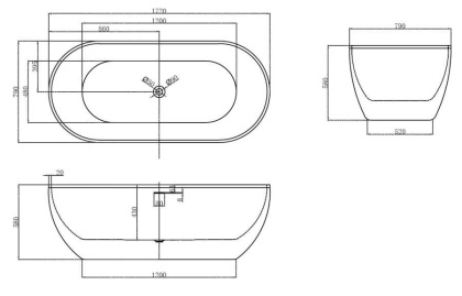 Акриловая ванна Abber 172х79 AB9241