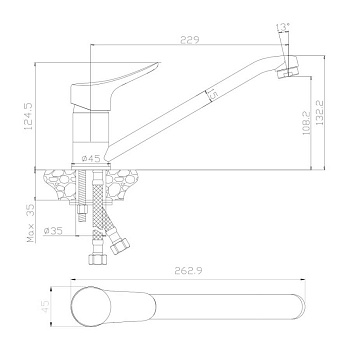 Смеситель д/кухни ARRIBA, арт.09400AR Смеситель д/кухни ARRIBA, арт.09400AR