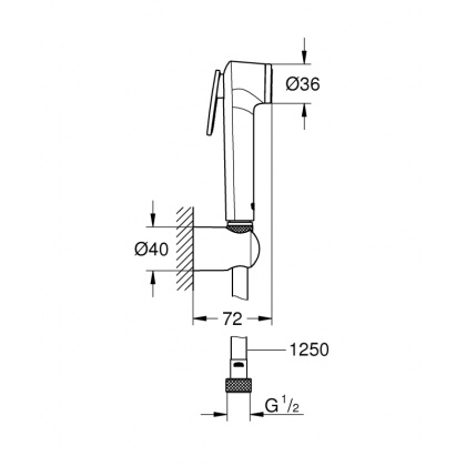 Душ гигиенический Grohe Tempesta-F 27513001 хром Душ гигиенический Grohe Tempesta-F 27513001 хром