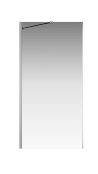 Боковая перегородка Creto Tenta 123-SP-100-C-CH-8 стекло прозрачное EASY CLEAN, профиль хром, 100х200 см