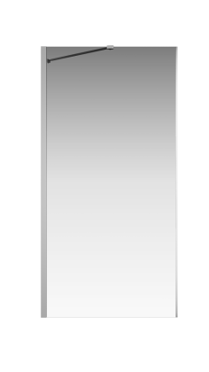 Боковая перегородка Creto Tenta 123-SP-100-C-CH-8 стекло прозрачное EASY CLEAN, профиль хром, 100х200 см