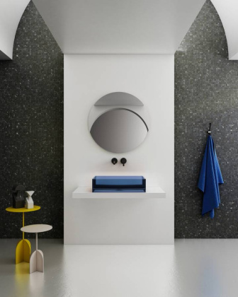 Раковина накладная прозрачная ABBER Kristall AT2803Saphir синяя Раковина накладная прозрачная ABBER Kristall AT2803Saphir синяя