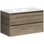 Тумба подвесная SANCOS Libra 890х450х500, c двумя ящиками оснащенными доводчиками, дуб чарльстон, арт. LB90ECH