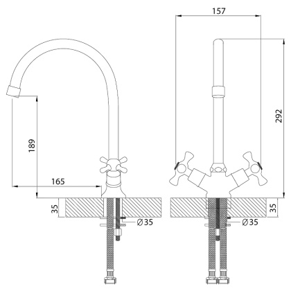 Смеситель Rossinka Н02-72R для кухни Смеситель Rossinka Н02-72R для кухни