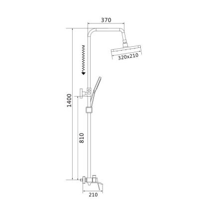 Душевая стойка со смесителем Shevanik S40 S4036 Душевая стойка со смесителем Shevanik S40 S4036