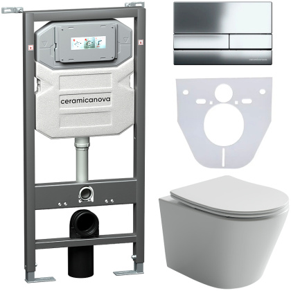 Сет 4 в 1 Инсталляция с кнопкой+унитаз+шумоизоляция