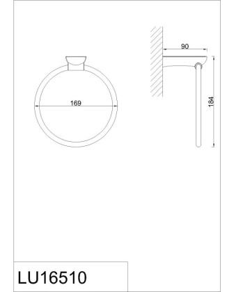 Полотенцедержатель кольцо Rush Luson, 18х16х9 см, хром, LU16510
