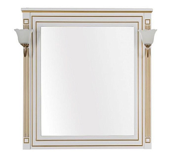 Зеркало Aquanet Паола 90 белый/золото