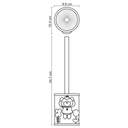 Щетка для унитаза Lossa, 9,8х34,7х10,4 см, голубая, K-3427