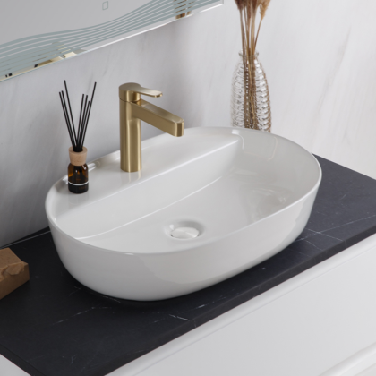 Умывальник накладной, овальный, белый, Point Виктория 51, PN43066 Умывальник накладной, овальный, белый, Point Виктория 51, PN43066