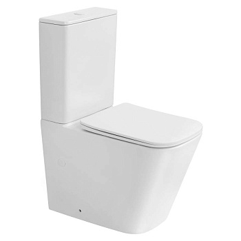 Унитаз компакт Abber Rechteck AC1210TMW белый матовый с микролифтом Унитаз компакт Abber Rechteck AC1210TMW белый матовый с микролифтом