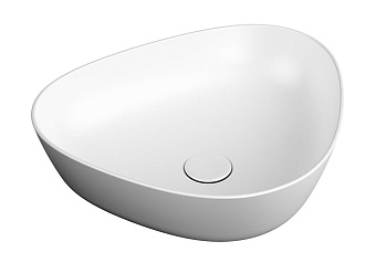 Plural Треугольная раковина-чаша низкая, 47 cm, Матовый Белый