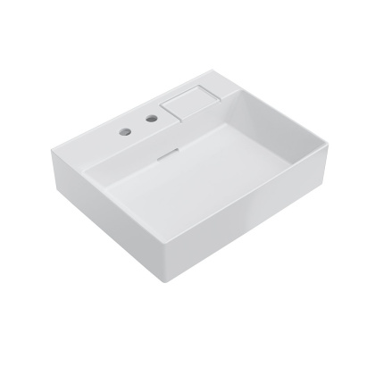 Раковина LOGICA мебельная\подвесная с двумя отверстиями 60, белая глянцевая