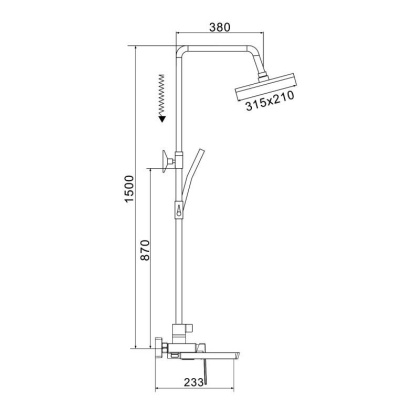 Душевая стойка со смесителем ROSE R18G R1836G