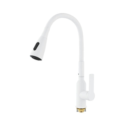 Смеситель для кухни латунь, белый S843C-1