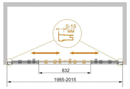 PRATICO-BF-2-200-C-Cr Душевая дверь