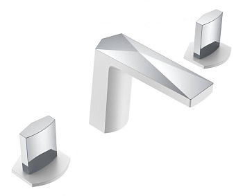 Смеситель врезной на 3отв. VENTURO белый-хром, ручка ICE Смеситель врезной на 3отв. VENTURO белый-хром, ручка ICE