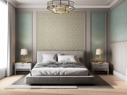 Обои виниловые Палаццо мотив, зеленый Обои виниловые Палаццо мотив, зеленый