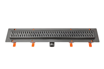 Душевой лоток 65 см Creto Zigzag CRE-650 ZB с решеткой, черный