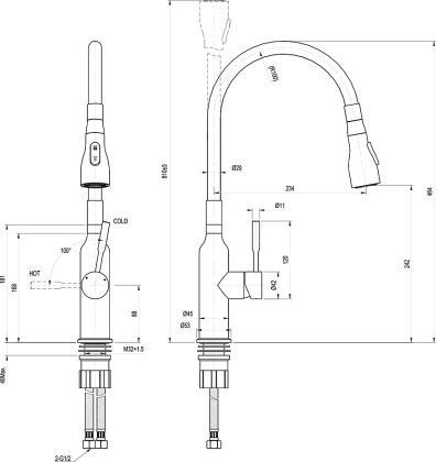 Смеситель Lemark Expert LM5082S-Gray для кухни с гибким изливом