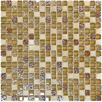 Мозаика стеклянная с камнем Glass Stone-1 (чип 8*15*15) 300*300(11шт.-0.99м2), м2 Мозаика стеклянная с камнем Glass Stone-1 (чип 8*15*15) 300*300(11шт.-0.99м2), м2