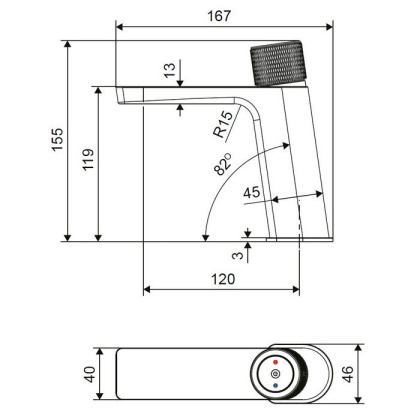 Смеситель для умывальника EXCELLENT Krotos AREX.8001CR (хром)