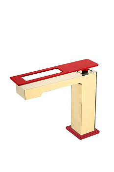 Смеситель для раковины низкий Boheme Q Gold-Red Смеситель для раковины низкий Boheme Q Gold-Red