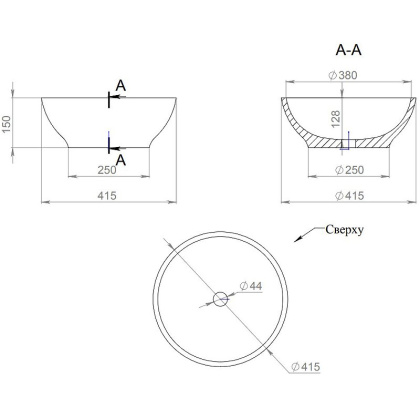Раковина Salini Gloria 03 41.5х41.5 1102203M