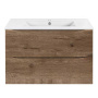 База под керамическую раковину Mia Slim 800 подвесная, 2 выкатных ящика soft close, V.Oak