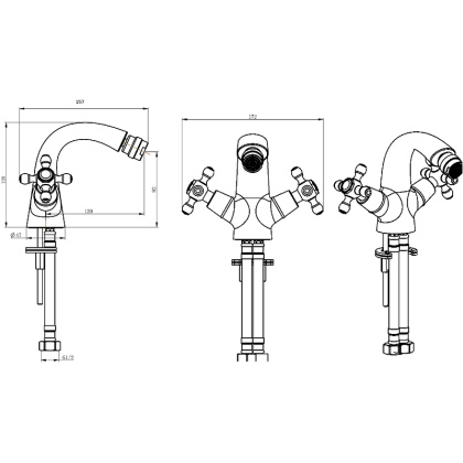 Смеситель для биде_Комплект Смеситель для биде_Комплект