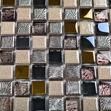 Мозаика стеклянная с камнем Space (чип 8*15*15) 300*300(11шт-0.99м2), м2